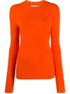 Courrèges Pullover Mit Logo-stickerei In Orange