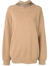 Alexander Wang Slouchy Turtleneck Jumper In Brown