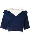 Alexander Wang Relaxed Polo Sweater In Blue