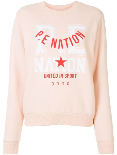 P.e Nation Logo Stamp Sweatshirt In Orange