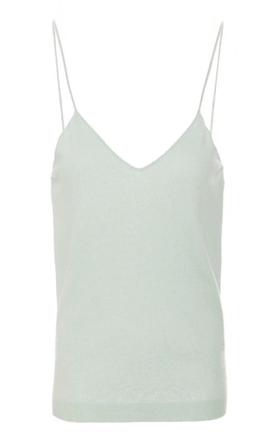 Vince Crochet-knit Cashmere Tank Top In Green