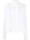 SAINT LAURENT SAINT LAURENT WOMEN'S WHITE COTTON SHIRT,614790Y227W9000 42