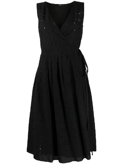 Seventy Embroidered Midi Dress In Black