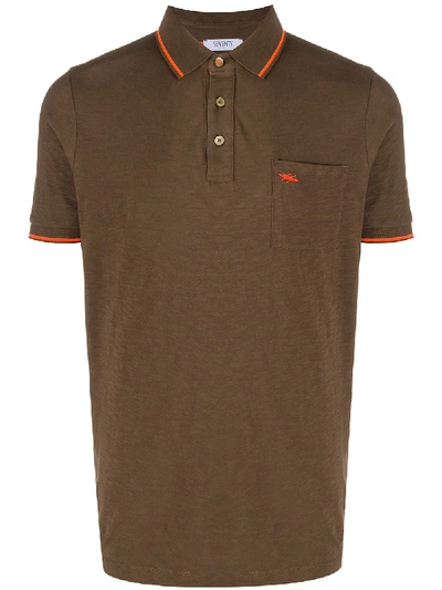 Seventy Embroidered Logo Polo Shirt In Brown