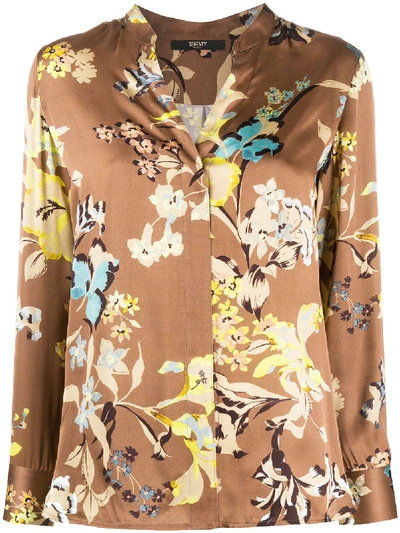 Seventy Long Sleeve Floral Print Shirt In Neutrals