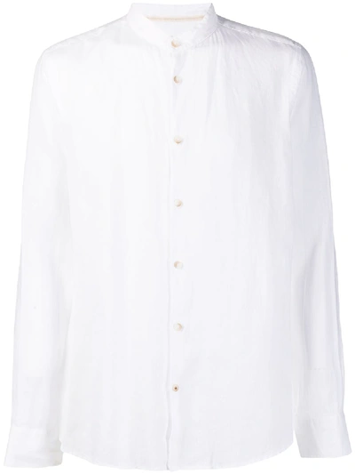 Seventy Long Sleeve Mandarin Collar Shirt In White