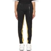 MASTERMIND JAPAN MASTERMIND WORLD BLACK AND YELLOW TUCKED TRACK trousers