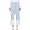 LOEWE LOEWE BLUE EMBROIDERED FISHERMAN JEANS