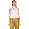 Givenchy White Open Knit Halter Top In 100 White