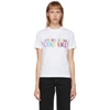 VERSACE JEANS COUTURE VERSACE JEANS COUTURE WHITE EMBROIDERED LOGO T-SHIRT