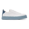 CHLOÉ CHLOE WHITE AND BLUE LAUREN SNEAKERS