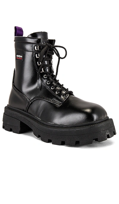 Eytys Michigan Raised-sole Leather Military Boots In Black