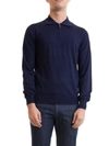 BRIONI WOOL PULLOVER WITH POLO COLLAR AND ZIP,UMS10 LOZK184000