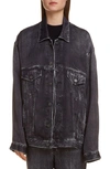 BALENCIAGA OVERSIZE TROMPE L'OEIL SATIN JACKET,621574TIW57