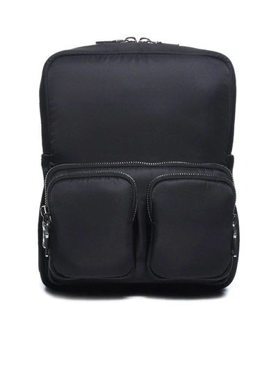 Prada Logo Zip Pocketed Backpack In Multi