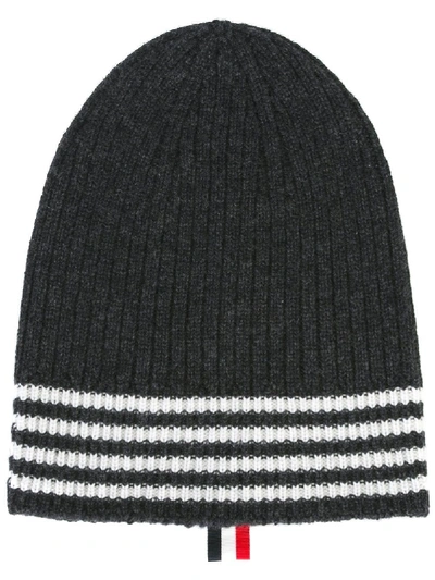Thom Browne Striped Hat In Grey