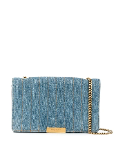 Saint Laurent Amalia Denim Shoulder Bag In Blue