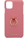 Miu Miu Ring-detail Iphone 11 Pro Max Case In Pink