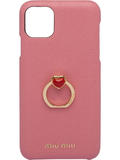 Miu Miu Ring-detail Iphone 11 Pro Max Case In Pink