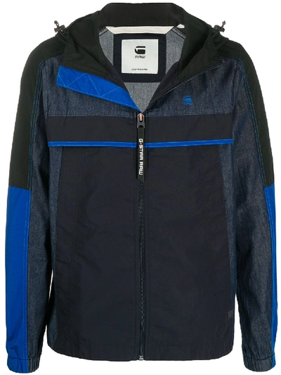 G-star Raw Zipped Hooded Jacket In Blue