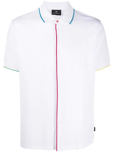 Ps By Paul Smith Contrast Border Polo Shirt In White