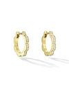 CADAR 18K YELLOW GOLD SMALL DIAMOND TRIPLET HOOP EARRINGS,PROD232180235