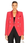 BALMAIN OVERSIZED SATIN LAPEL BLAZER JACKET,BLMF-WO28