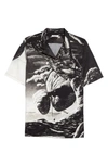 VALENTINO FLOATING ISLAND SHORT SLEEVE BUTTON-UP CAMP SHIRT,TV0AA77165M
