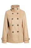 Thread & Supply Double Breasted Peacoat In Camel