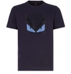 FENDI COTTON T-SHIRT,FENDFMPCBLU