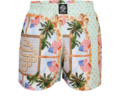 Sss World Corp Printed Swim Shorts In Multicolor