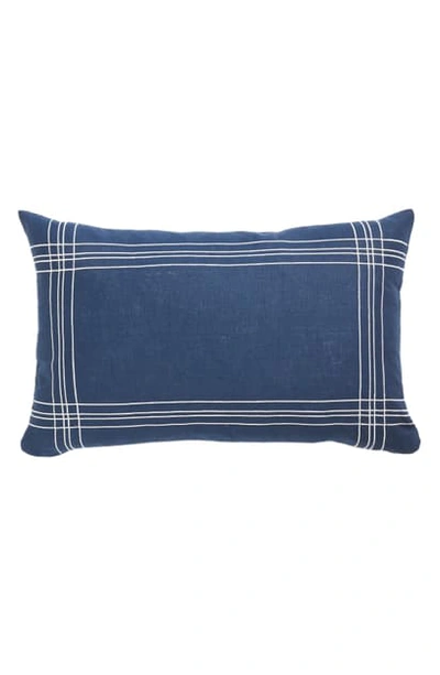 Sferra Chianni Linen Accent Pillow In Navy/white