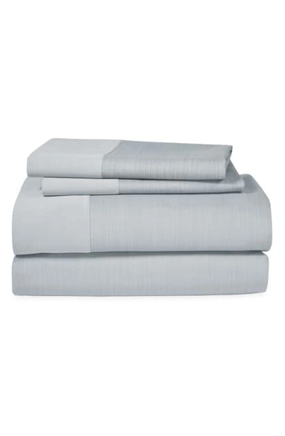 Michael Aram Striated Band 400 Thread Count Flat Sheet In Gray