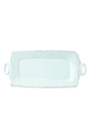Vietri Lastra Collection Handled Rectangular Platter In Aqua