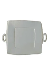 Vietri Lastra Collection Handled Square Platter In Gray
