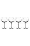 ORREFORS MORE MATURE SET OF 4 CRYSTAL WINE GLASSES,6310123