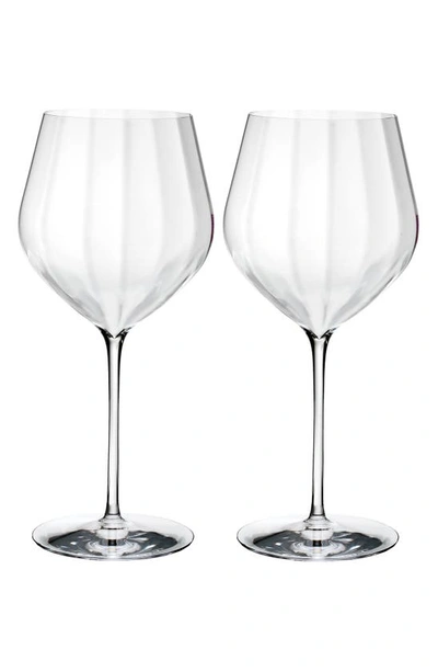 WATERFORD ELEGANCE OPTIC BIG RED SET OF 2 LEAD CRYSTAL WINE GLASSES,40027215