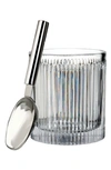 Waterford Aras Short Stories Crystal Ice Bucket & Metal Scoop In Crystal