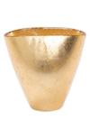 Vietri Moon Glass Leaf Medium Vase In Gold