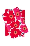 Marimekko Mini Unikko 200 Thread Count Dark Red Pillowcases In Dark Red