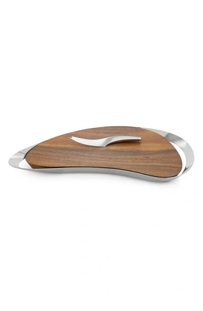 Nambe Pulse Cheese Board & Knife Set In Brown