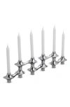 Nambe Cortina Hinged Candelabra In Metallic Silver