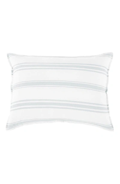 Pom Pom At Home Jackson Big Linen Accent Pillow In White/ocean