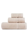 Vera Wang Modern Lux Bath Towel, Hand Towel & Washcloth Set In Shell