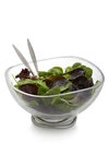 Nambe Braid Glass Salad Bowl With Servers In Silver