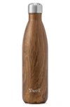 S'WELL THE WOOD COLLECTION TEAKWOOD INSULATED STAINLESS STEEL WATER BOTTLE,LWB-TEAK01