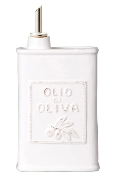 Vietri Lastra Stoneware Olive Oil Container In White