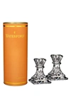 Waterford Giftology Lismore Set Of Two 4in Candlesticks With $20 Credit In Crystal