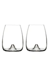 Waterford Elegance Set Of 2 Fine Crystal Stemless Wine Glasses In Clear