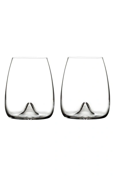 Waterford Elegance Set Of 2 Fine Crystal Stemless Wine Glasses In Clear